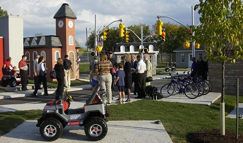 Children's Safety Village miniature town used to teach kids traffic and road safety